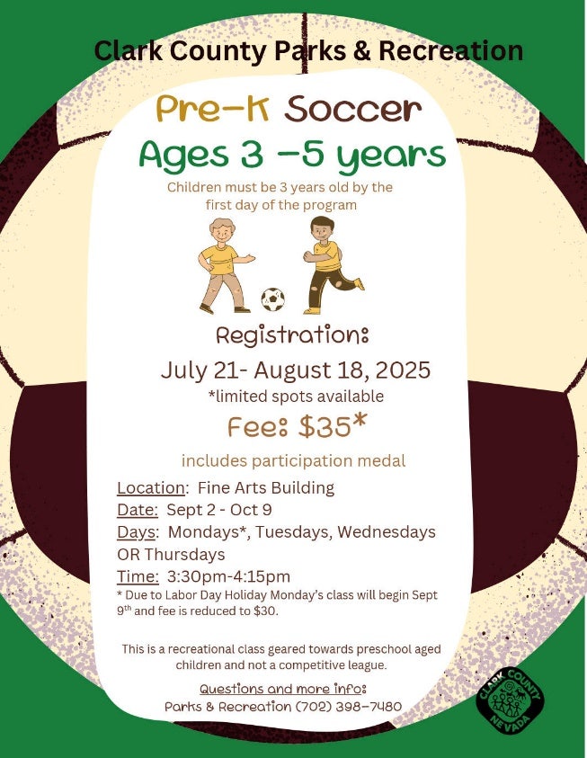 Logandale Pre-K Soccer flyer