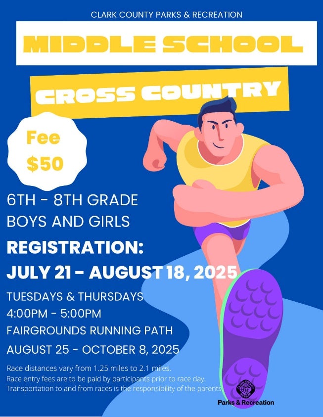 Logandale Middle School Cross Country flyer