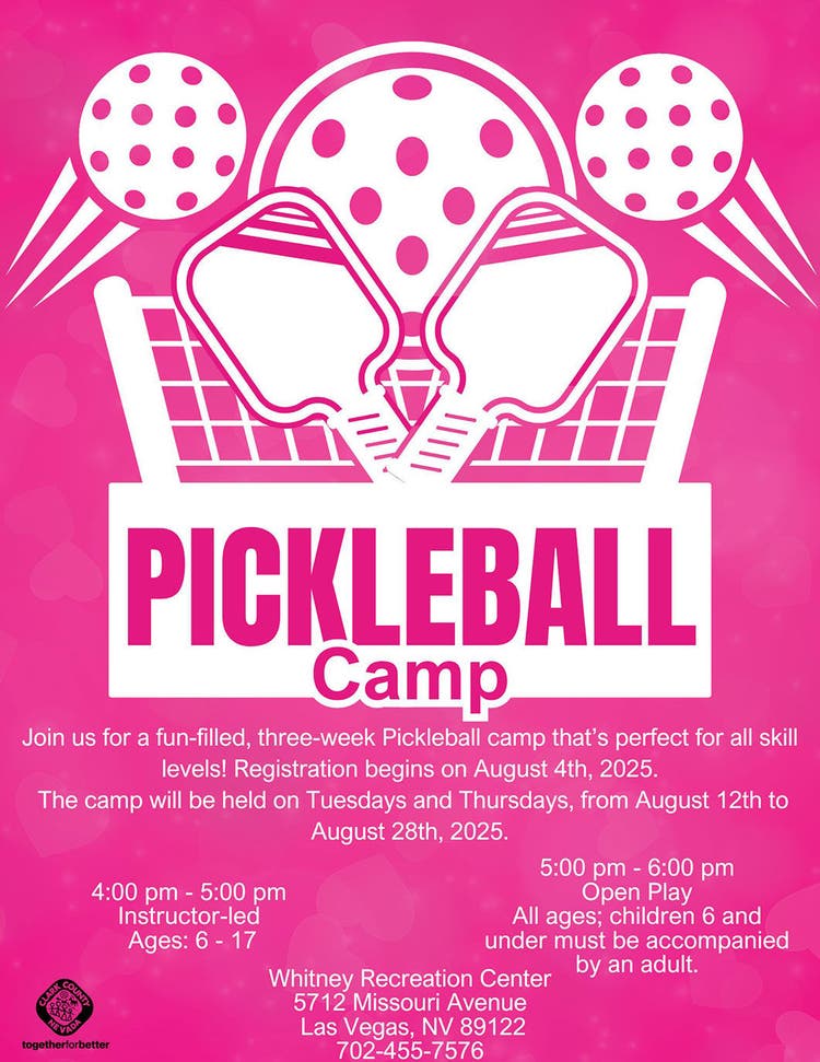 Flyer or Whitney Rec Center Pickleball Camp
