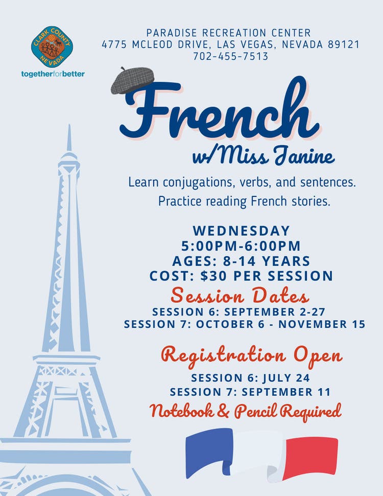 Paradise Rec Center French Intermediate Classes
