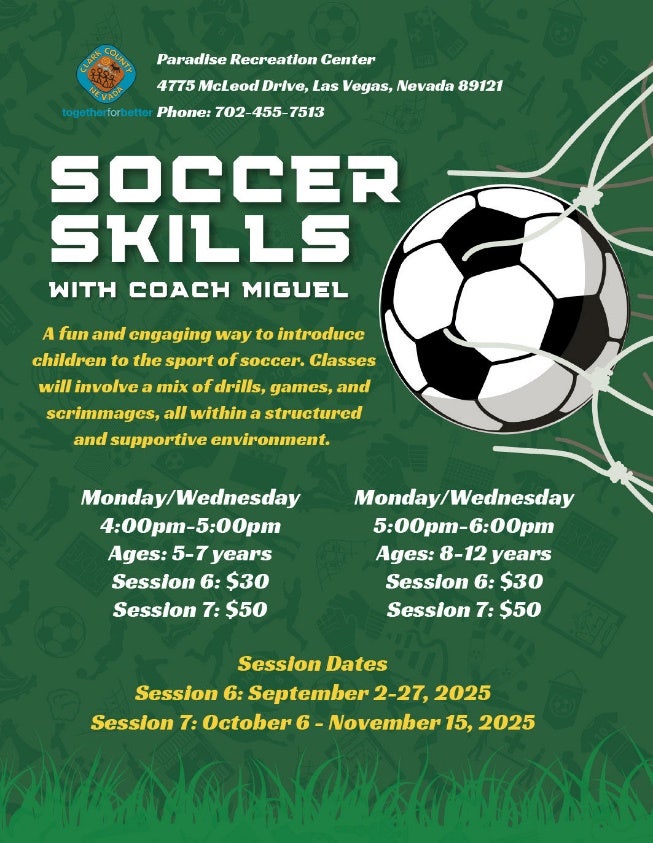 Soccer Skills class at Paradise Rec Center