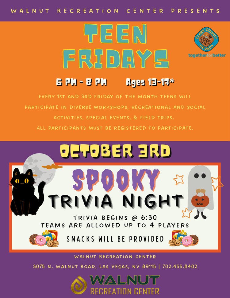 Teen Fridays Spooky Trivia Night Event