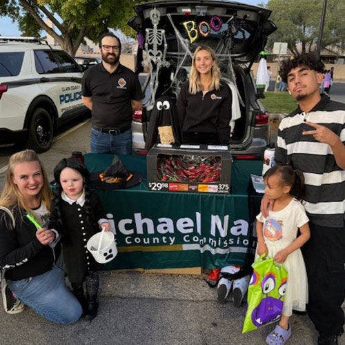 Halloween Trunk Display with Decoration